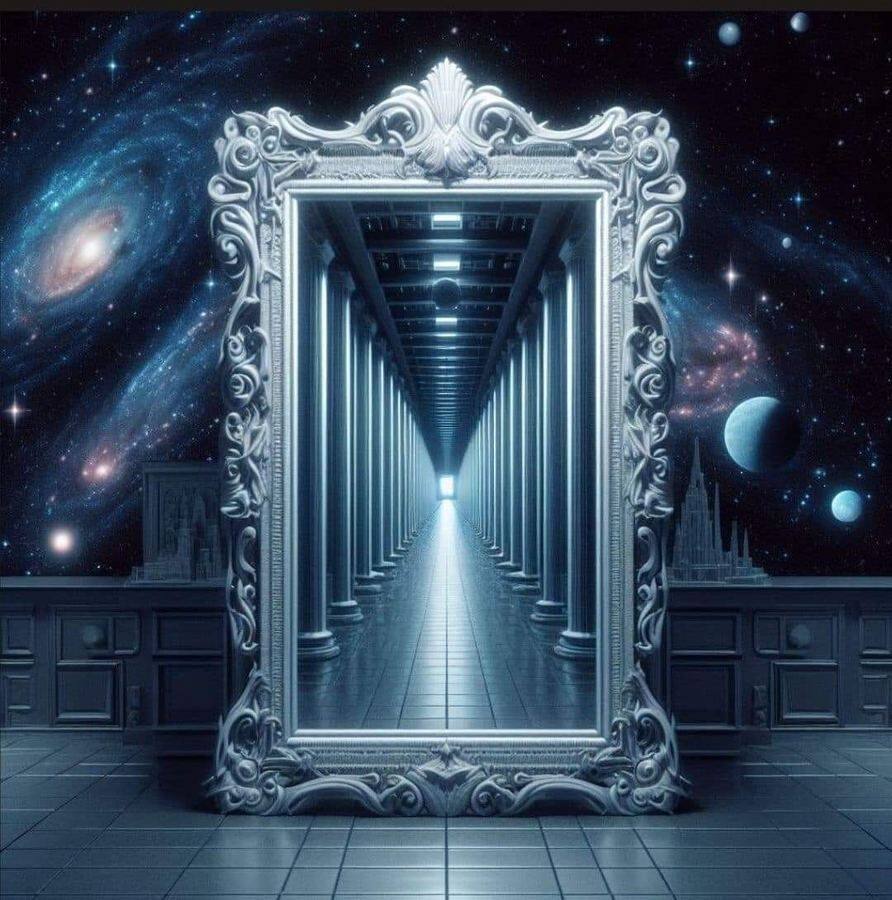 A mirror opening into another realm