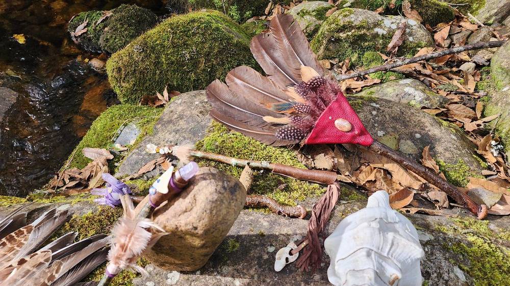 Sacred wands by the river