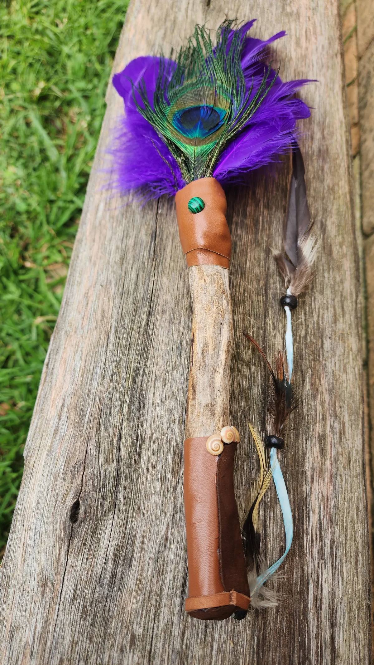 Purple peacock wand detail