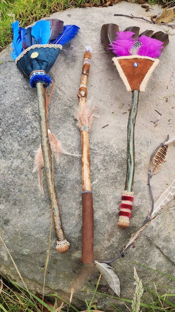 Sacred wands collection on stone