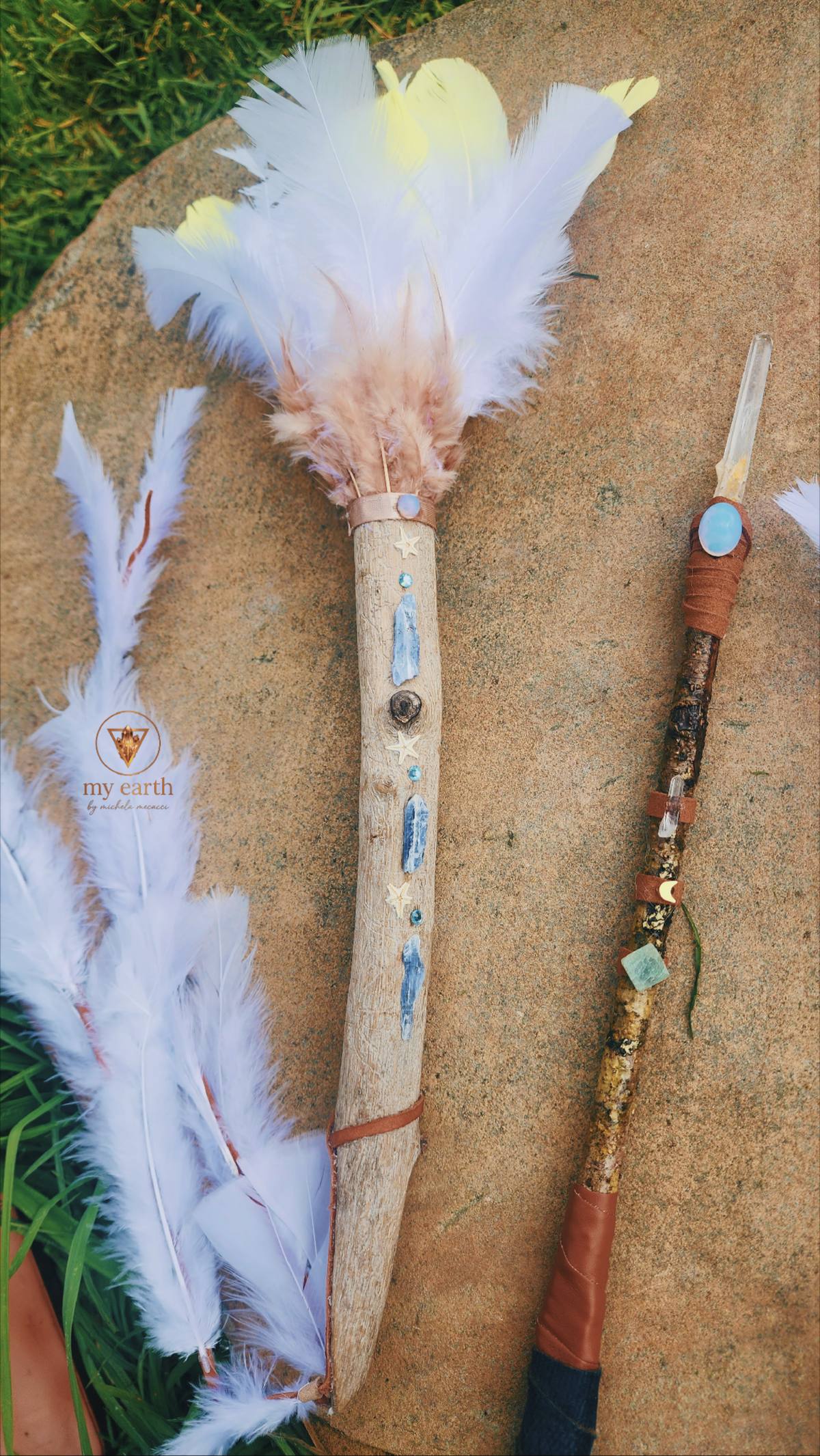 White feather wands