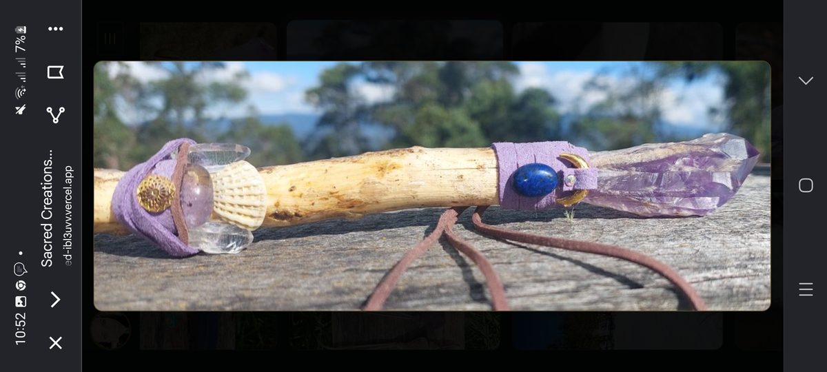 Citrine wand with leaves